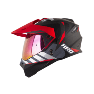 CASCO DOBLE PROPOSITO HRO MX330DV YORCHI GRIS OSCURO-ROJO MATE